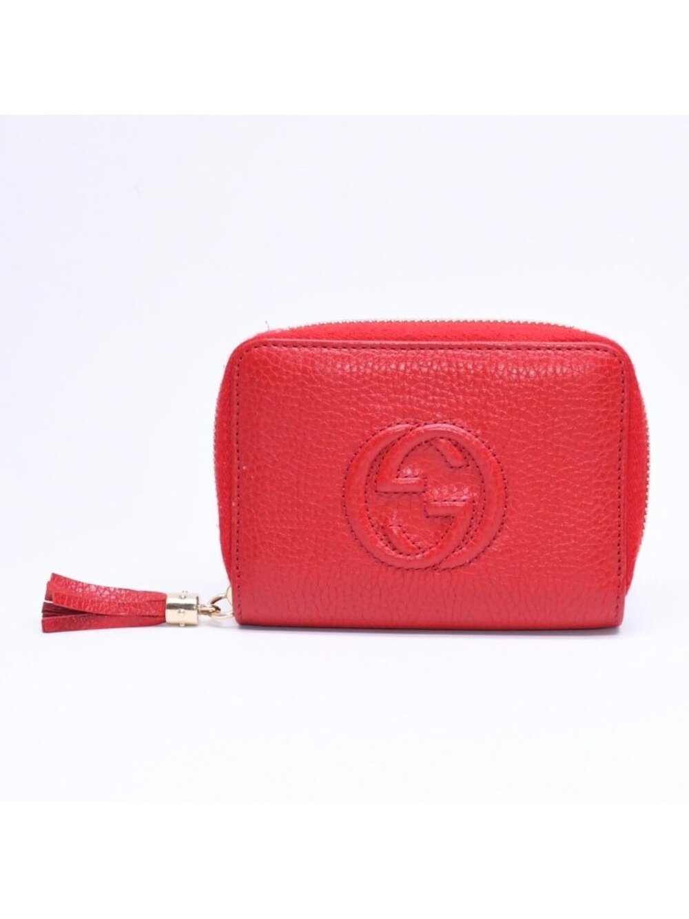 Gucci Soho Fringe Compact Wallet Coin Purse Leather